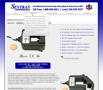 Sentran Product Pages